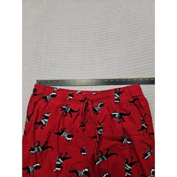 Old Navy Pajama Pants Mens XL Christmas T Rex Santa Hat - Picture 3 of 7